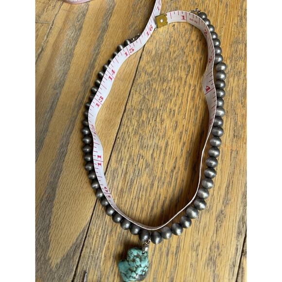 Southwestern Faux Turquoise/Navajo Pearl Necklace Silver Tone Cow Skull Rodeo - Picture 6 of 8